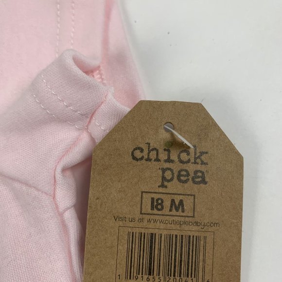 Chick Pea bodysuit Girls 18 M Pink Happy Thoughts Crew Neck Short Sleeve 6211 - Picture 3 of 5